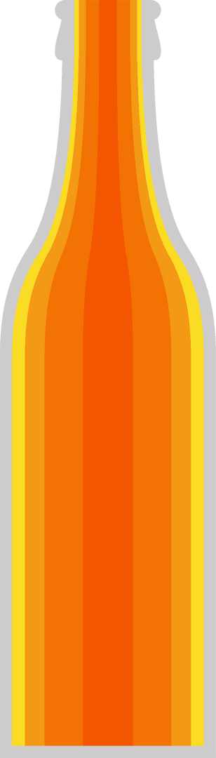 Transparent Bottle Vector with Orange and Yellow Gradient Stripes
