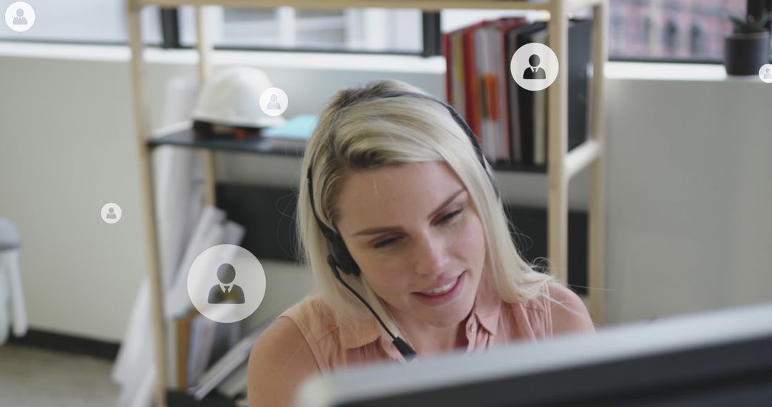 Customer Support Agent Using Headset in Modern Office - Free Images, Stock Photos and Pictures on Pikwizard.com