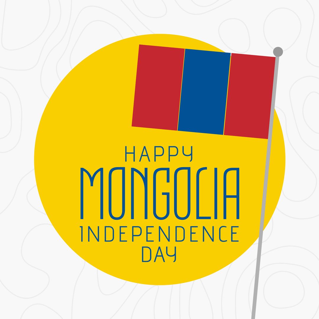 Mongolian Independence Day Celebration with National Flag
