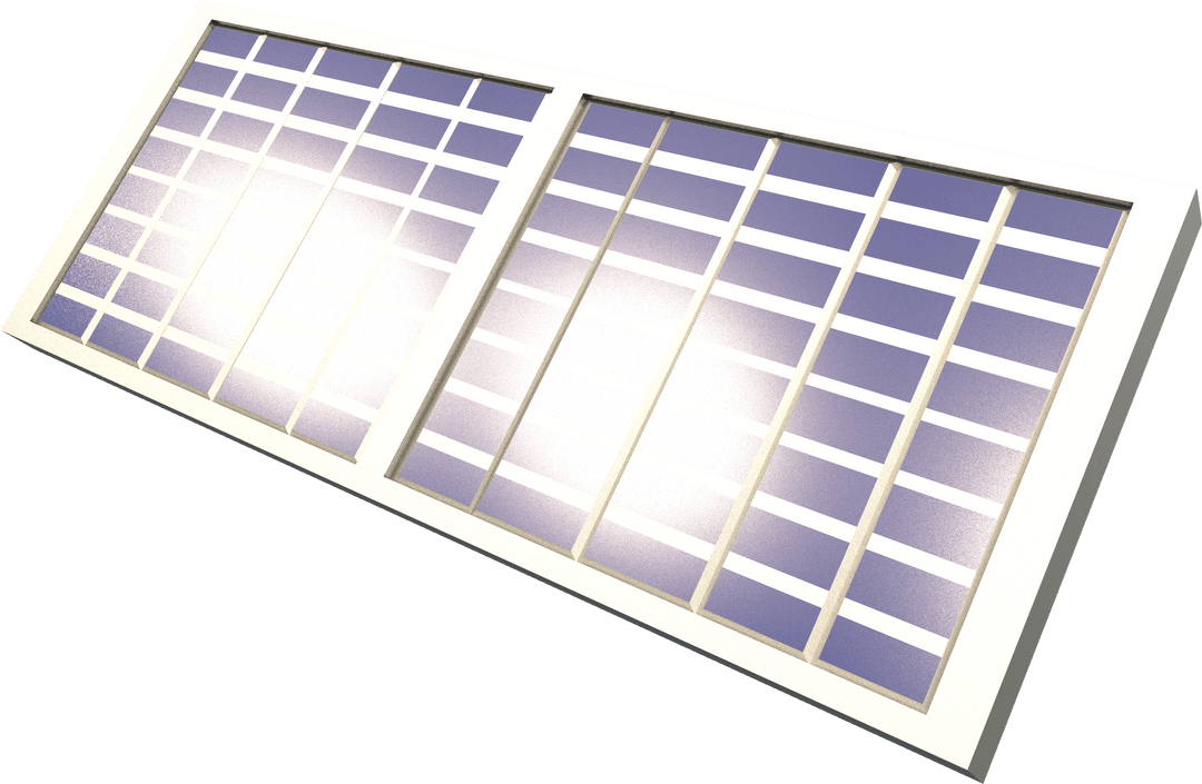 Transparent Solar Panel Illustration with Grid Background