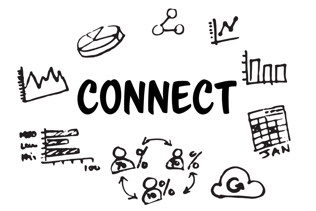 Transparent Business Concept Illustration with Network Diagrams