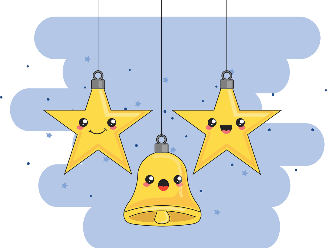 Transparent Background Kawaii Christmas Decorations Vector