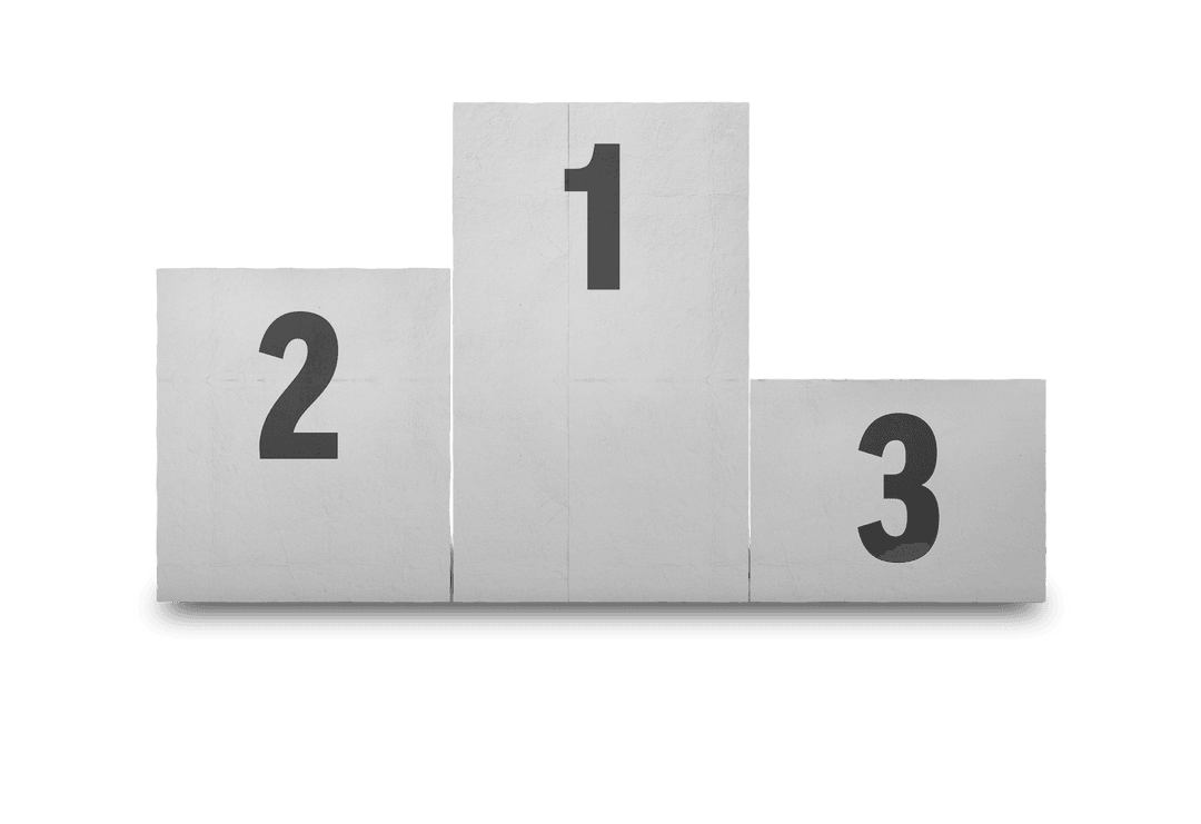 Transparent Three-tier Podium with Numbers for Achievements and Competitions