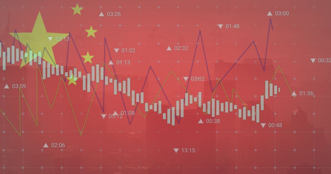 China Flag and Financial Data Analytics in Business World