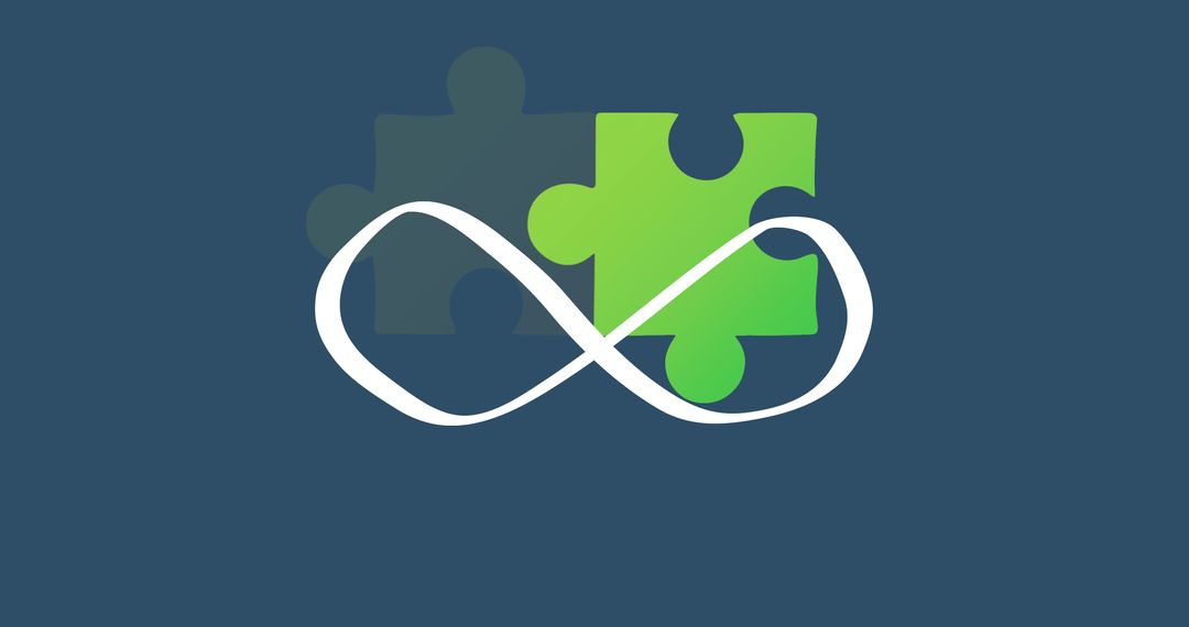 Eternity Symbol Overlapping Colorful Puzzle Pieces