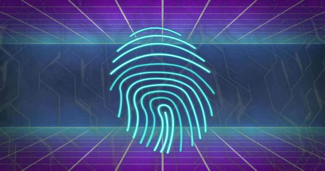 Futuristic Fingerprint Cybersecurity Concept Art
