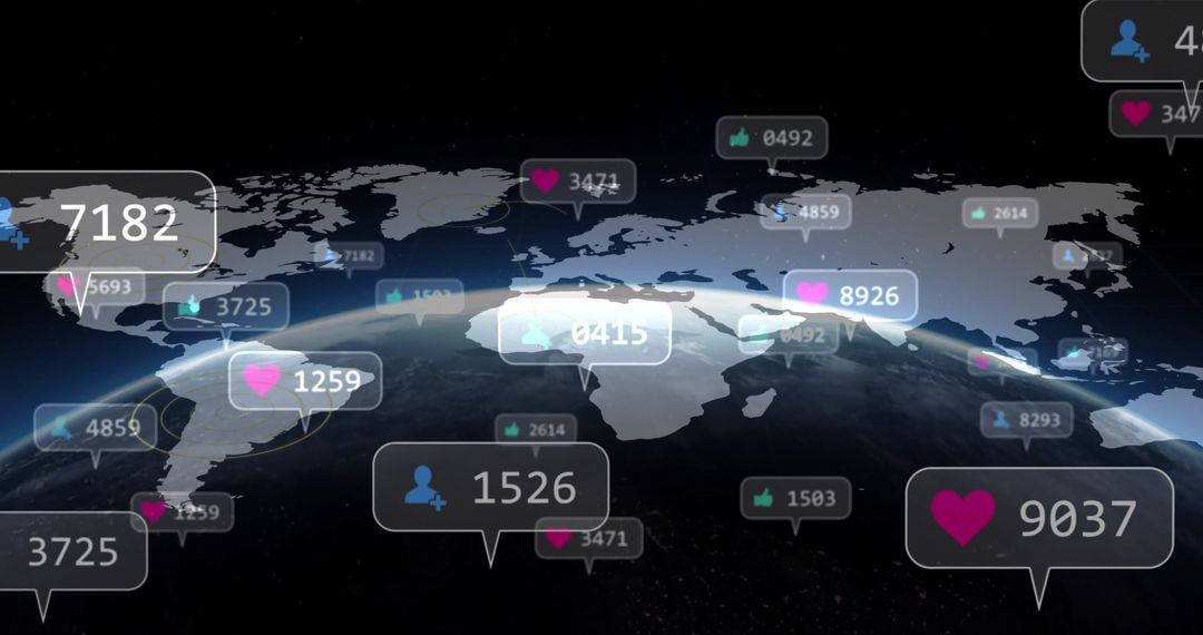 Global Digital Connectivity with Social Media Metrics Map