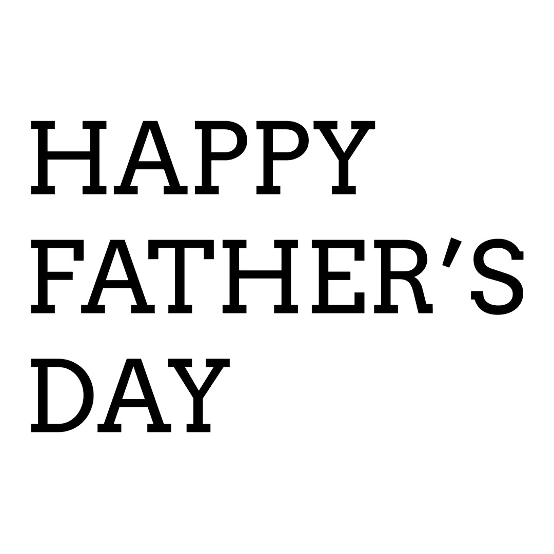 Happy Father's Day Text on Transparent Background Vector