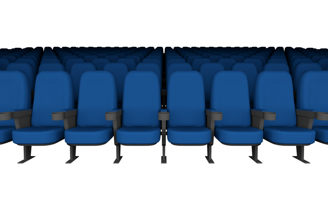 Row of Blue Cinema Seats on Transparent Background Perfect for Entertainment Theme - Download Free Stock Images Pikwizard.com