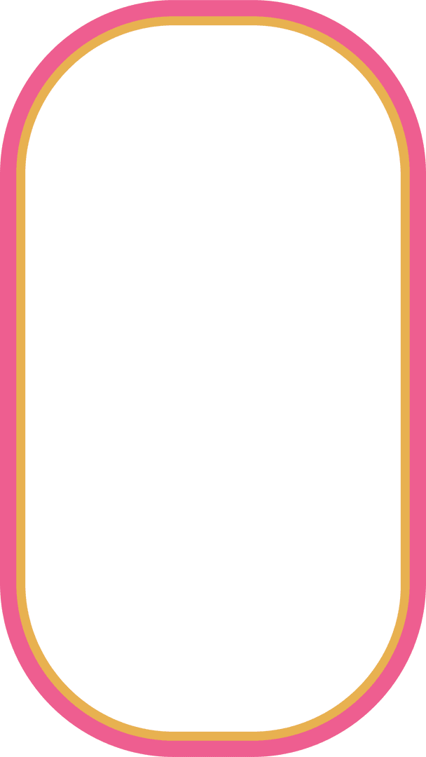 Abstract Vibrant Dual-Colored Pill Frame on Transparent Canvas