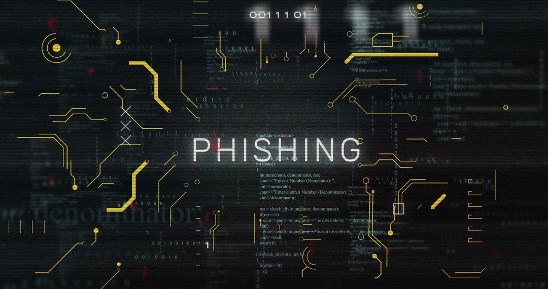 Phishing Warning Digital Circuitry Illustration