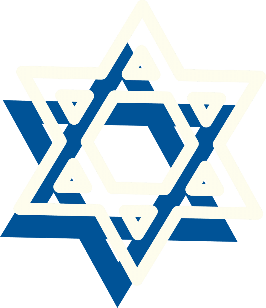 Abstract Intertwined Star of David on Transparent Background