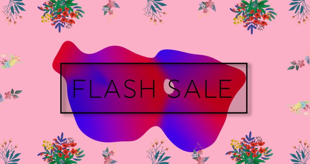 Vibrant Flash Sale Banner with Colorful Flower Background - Free Images, Stock Photos and Pictures on Pikwizard.com