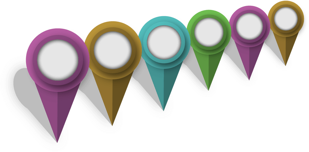 Colorful Transparent Location Icons Vector Design