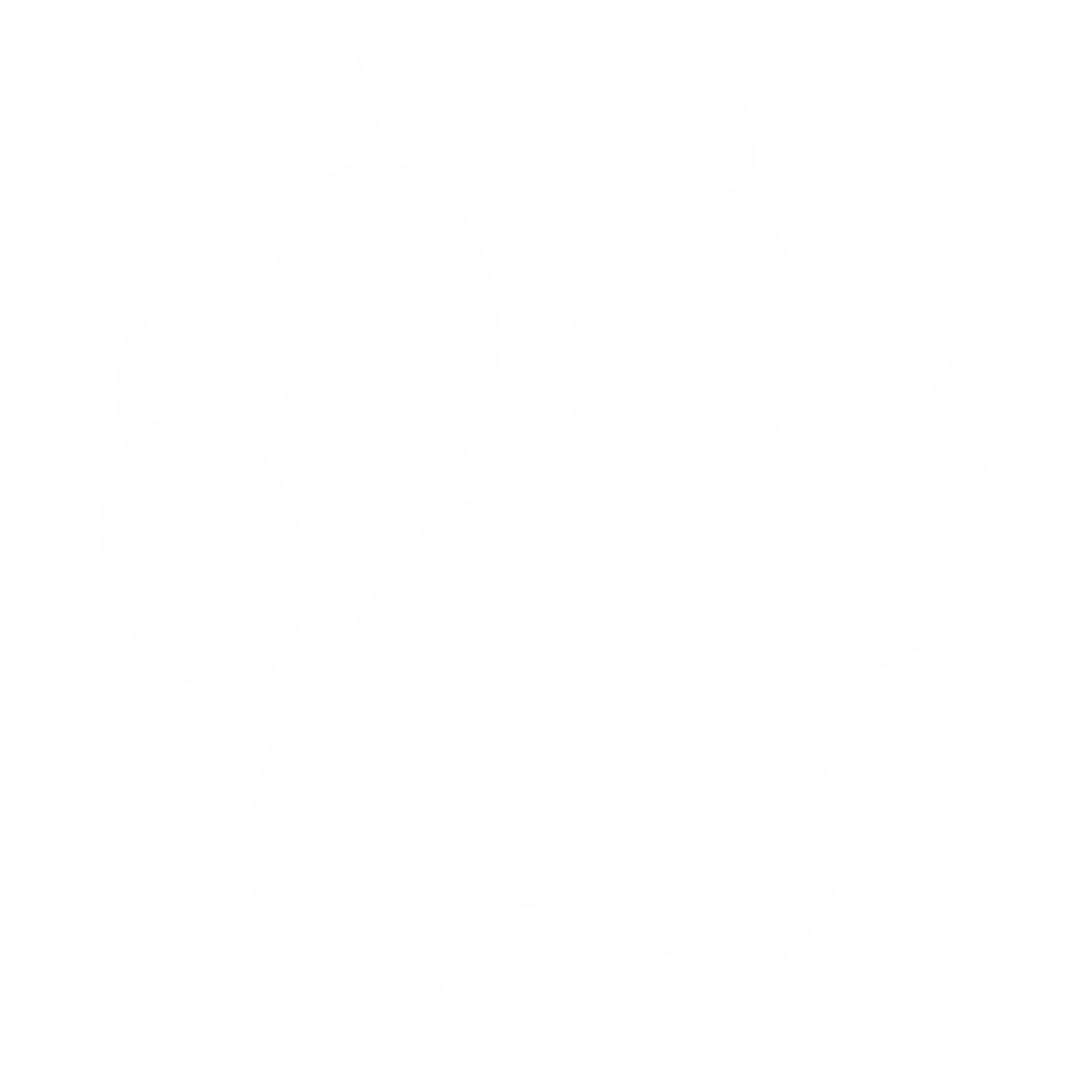 White Paw Print Illustration on Transparent Background
