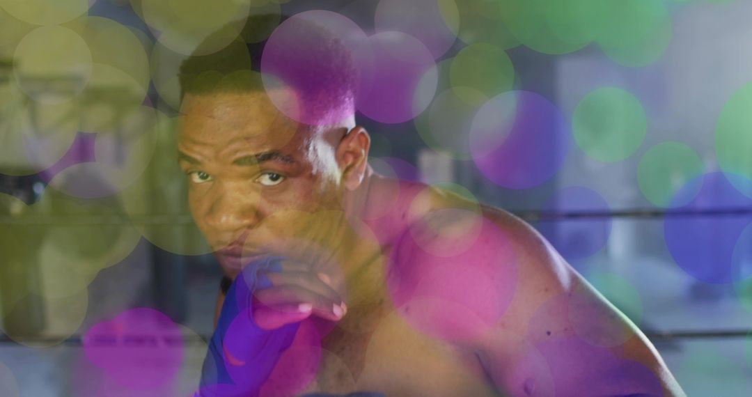 Powerful Boxer Training in Colorful Spectrum Fantasia