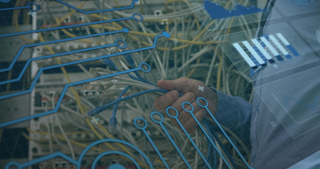 Network Connections with Interactive Icons Overlay