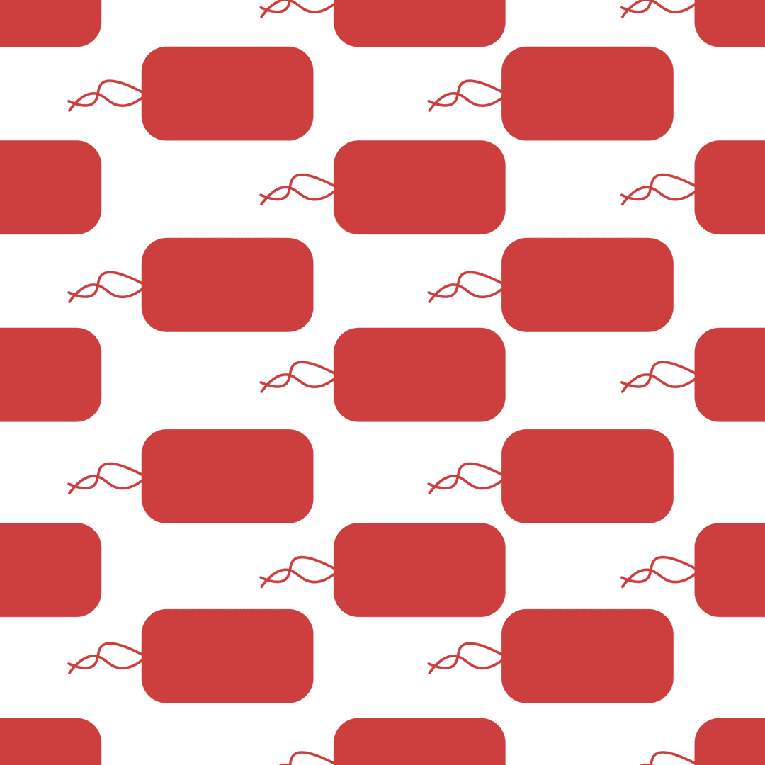 Seamless Red Abstract Pattern with Transparent Background