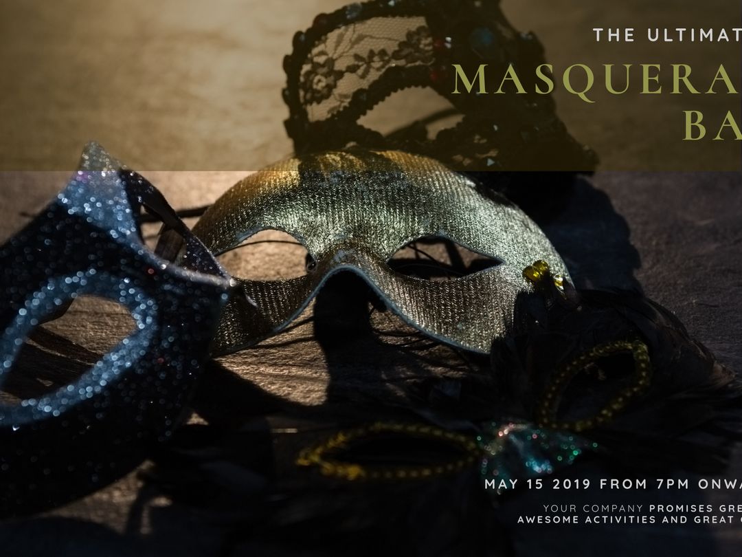 Elegant Invitation for Masquerade Ball with Themed Masks - Download Free Stock Templates Pikwizard.com