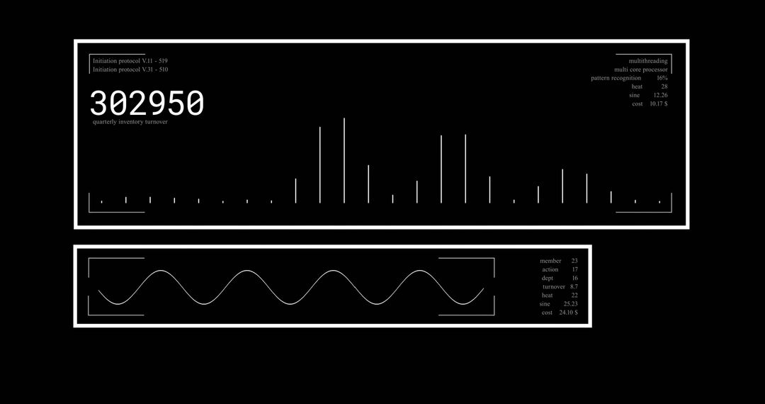 Futuristic Data Interface with Analytics and Statistics Visualization
