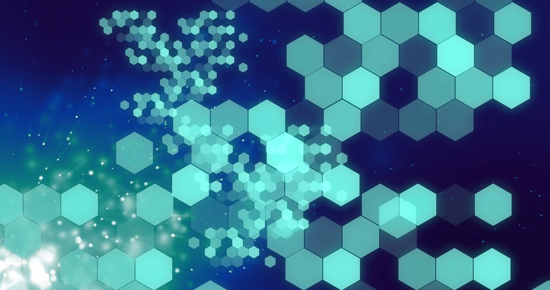 Futuristic Geometric Hexagons with Digital Overlay
