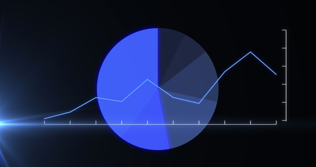 Blue Light Trails on Digital Data Processing Interface