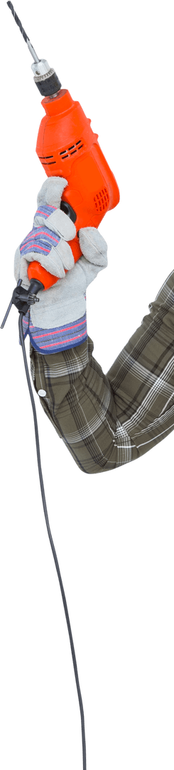 Transparent Image of Hand with Electric Drill Tool