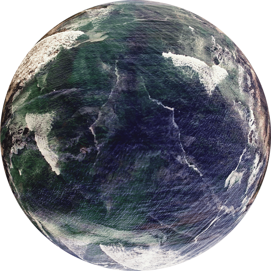 Transparent Earth with Ocean and Continent Textures Art