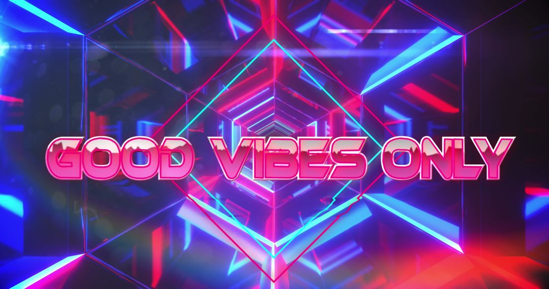 Neon Good Vibes Only Tunnel Digital Concept Art