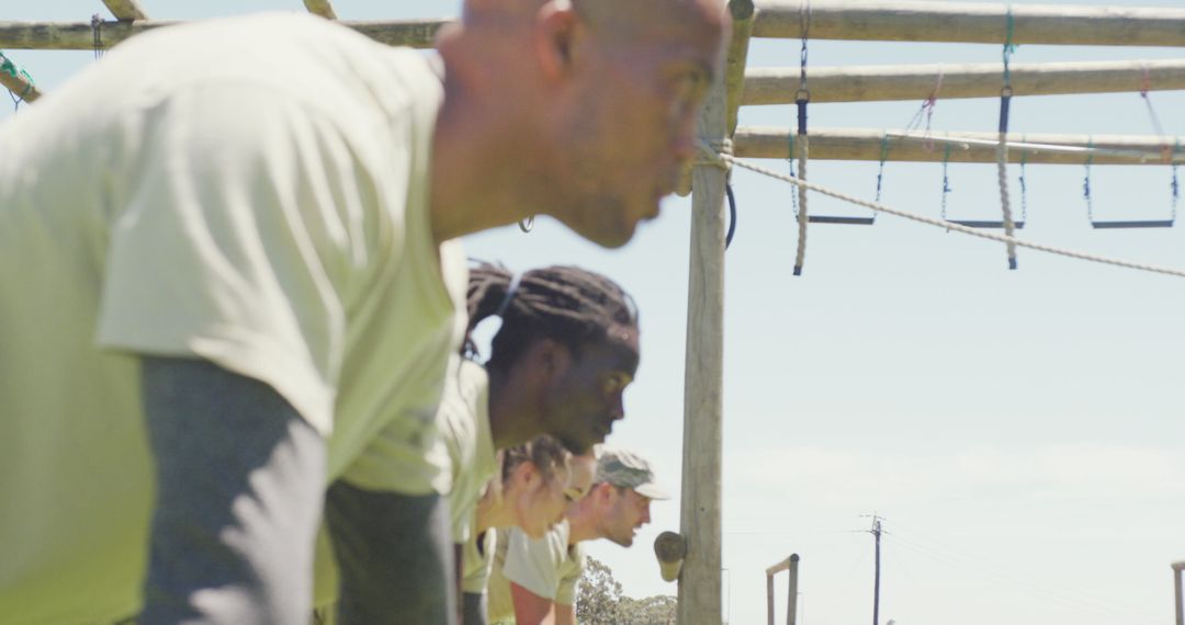 Soldiers Engaged in Obstacle Course Training