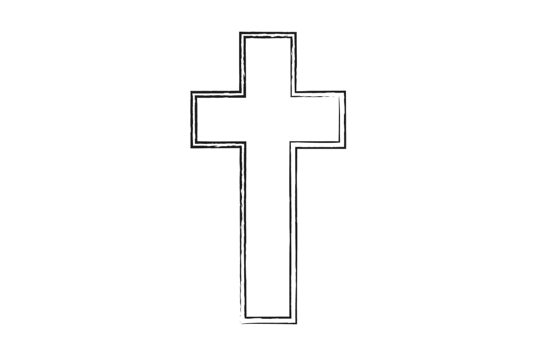 Digital Illustration of Catholic Cross on Transparent Background