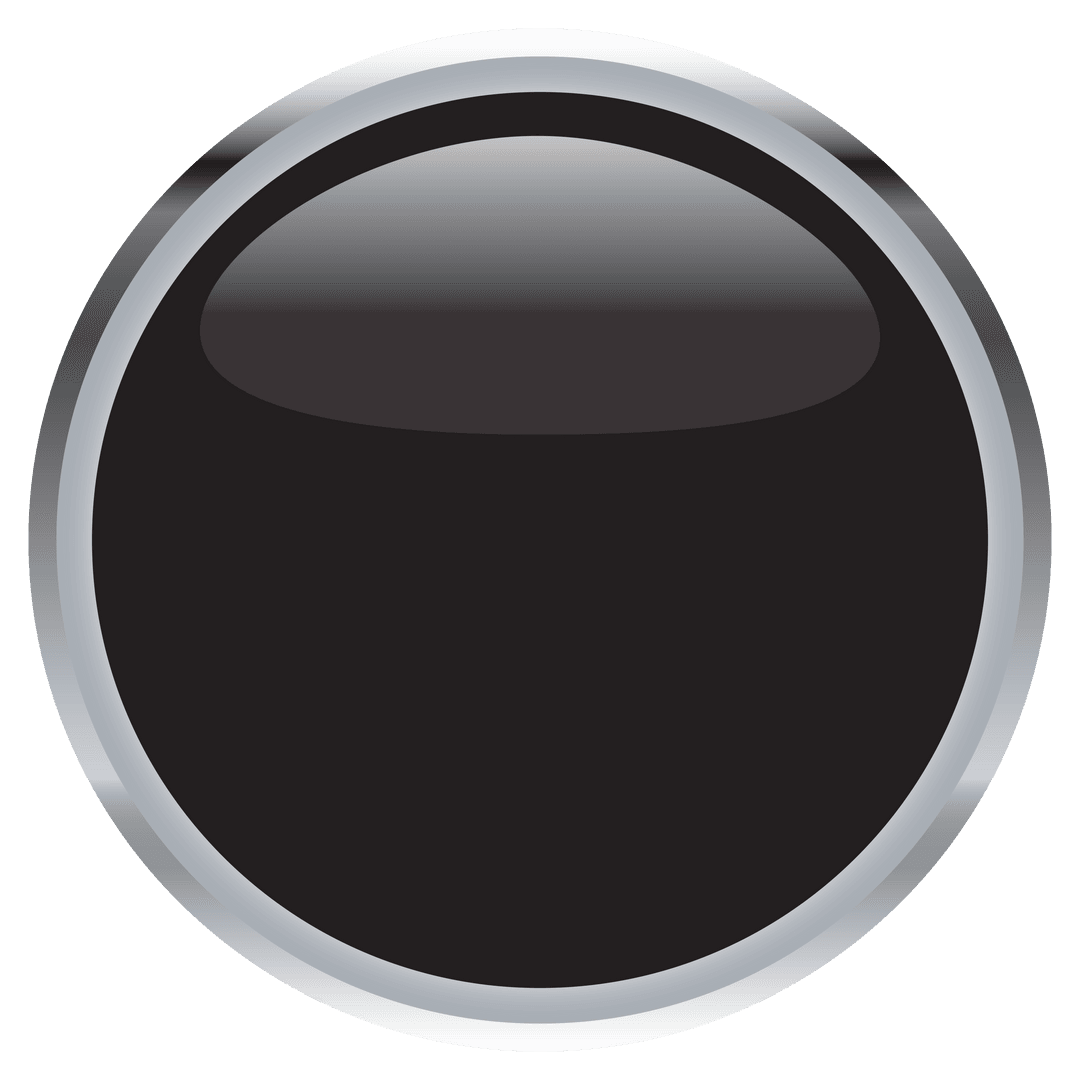 Black Circle Vector with Chrome Frame on Transparent Background - Download Free Stock Images Pikwizard.com