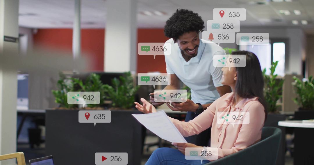 Collaborative Office Environment with Digital Communication Metrics