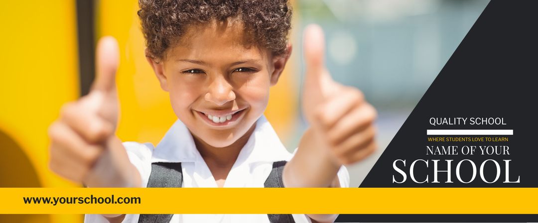 Cheerful Young Student Giving Thumbs Up at School