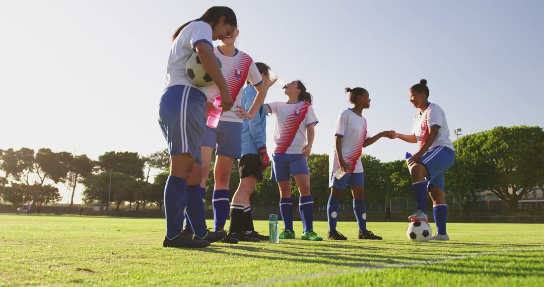 Women's Soccer Team Having Group Discussion During Training Session - Free Images, Stock Photos and Pictures on Pikwizard.com