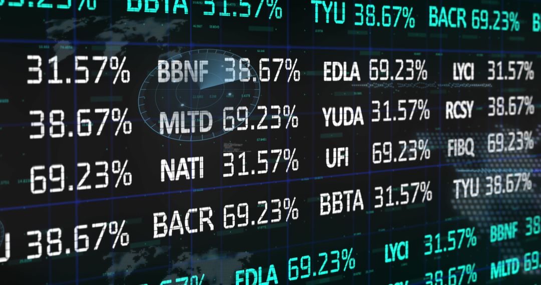 Global Financial Statistics And Digital Interface Display