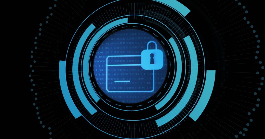Digital Security Concept with Padlock and Card Graphics