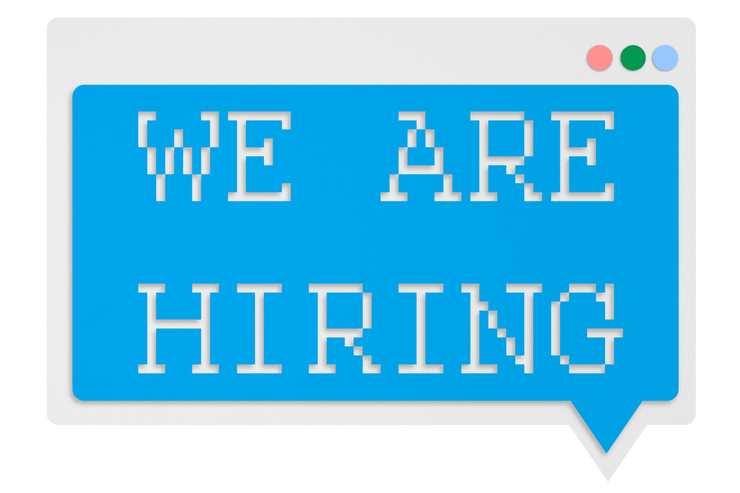 Digital Label Saying We Are Hiring on Transparent Background