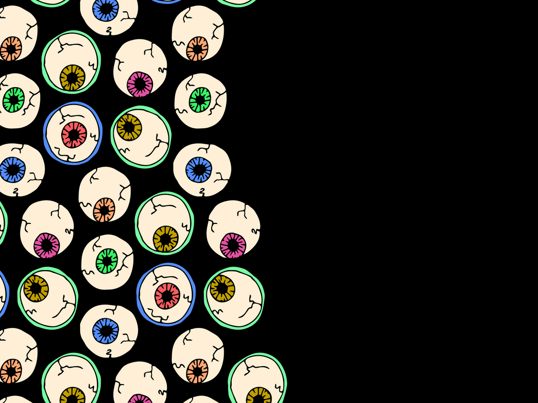 Transparent Colorful Eyeballs with Black Copy Space