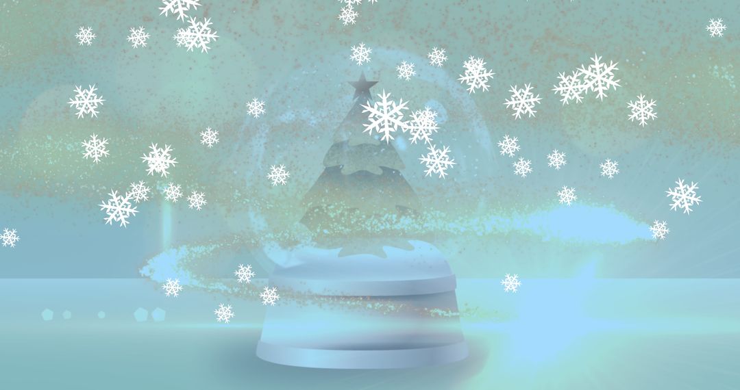 Festive Snow Globe with Shooting Star and Falling Snowflakes