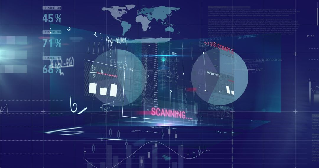Global Finance Technology With Floating Mathematical Equations