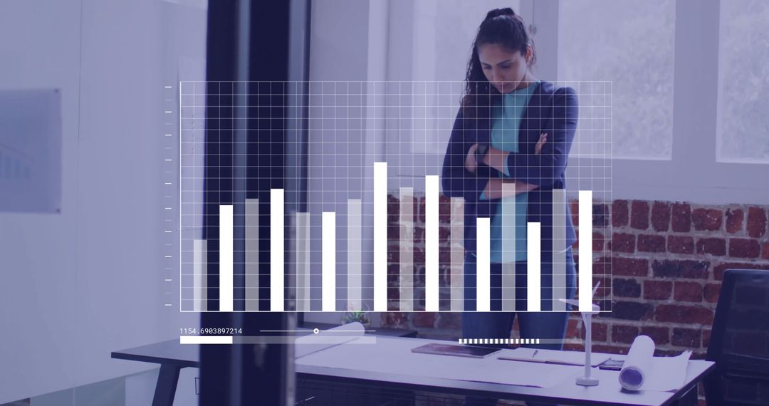 Thoughtful Businesswoman Analyzing Data in Modern Office