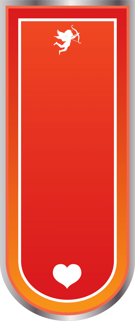 Transparent Red Badge with Heart and Cupid Design