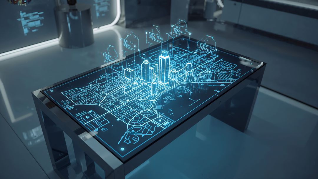 Holographic City Model Display on Modern Projection Table