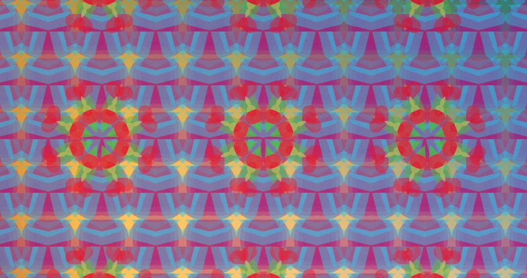 Vibrant Geometric Abstract Design on Red Background