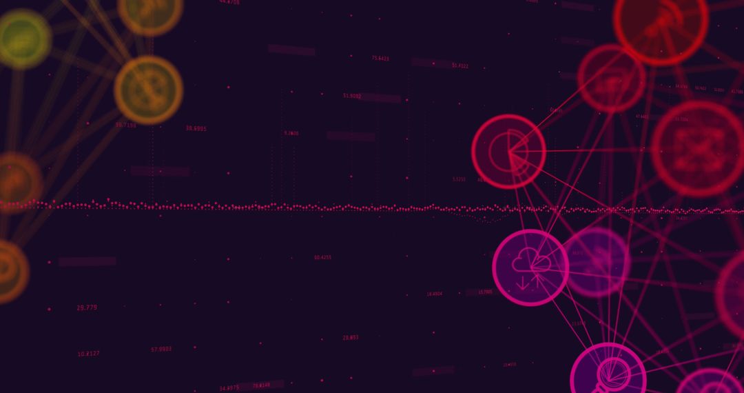 Futuristic Technology Network with Data Visualizations