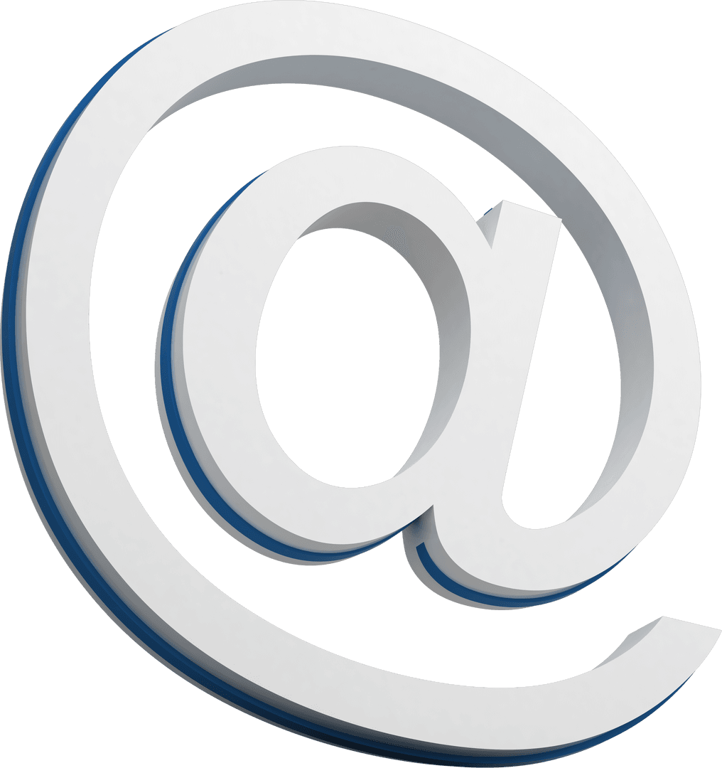 3D Transparent At Symbol Close-Up View Email
