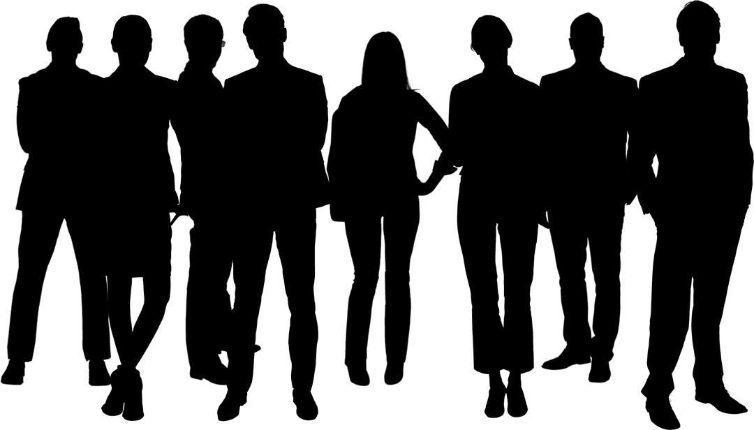 Transparent Business People in Discussion Silhouette