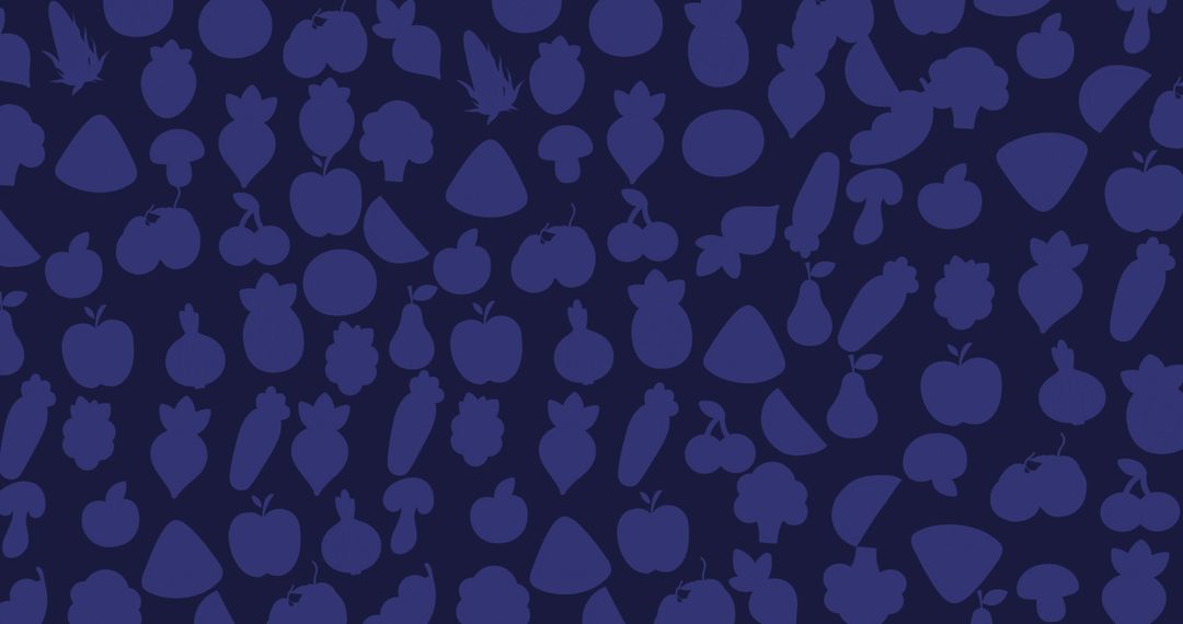 Dark Blue Vector Pattern of Mixed Fruits and Vegetables