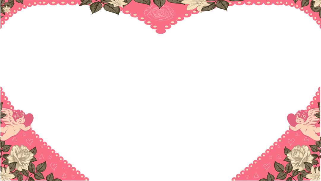 Romantic Heart Frame with Beige Roses on Transparent Background